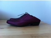 Thumbnail for your product : Haider Ackermann Burgundy Cloth Lace ups