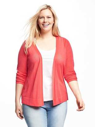 Old Navy Short Open-Front Plus-Size Textured Sweater