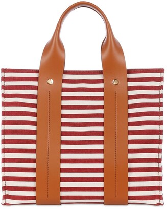 Marni Burton Small Striped Canvas Tote Bag