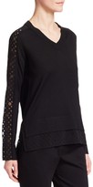 Thumbnail for your product : Akris Punto Organza Dot Wool Sweater