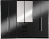 Thumbnail for your product : Consort Furniture Limited Palermo 6-door, 3-drawer Wardrobe with Mirror