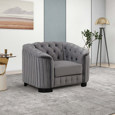41.5" Velvet Upholstered Accent Sofa,Modern Single Sofa Chair With Thick Removable Seat Cushion,Modern Single Couch