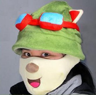 Tanboo LOL Teemo Cosplay Cute Hat + Mask, Teemo Hat Teemo Mask,with Tanboo Card and Bow Box