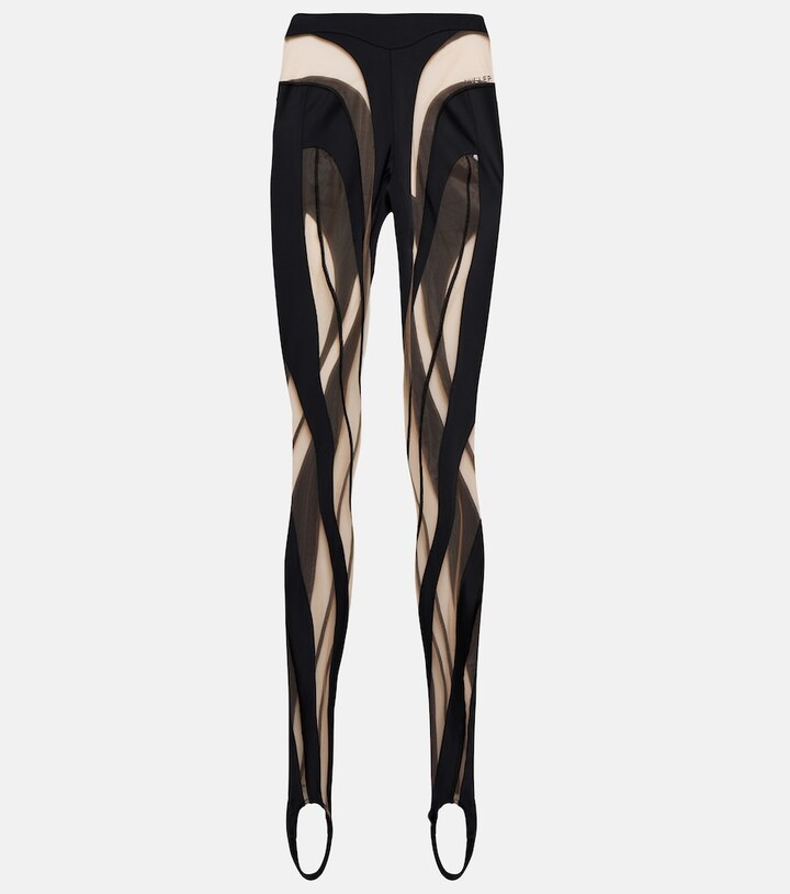 Thierry Mugler Red & White Spiral Leggings - ShopStyle