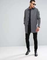 Thumbnail for your product : ASOS Wool Mix Trench Coat In Light Gray Marl