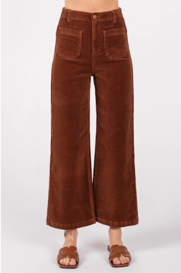 L.T.J Wide Leg Corduroy Pant In Copper