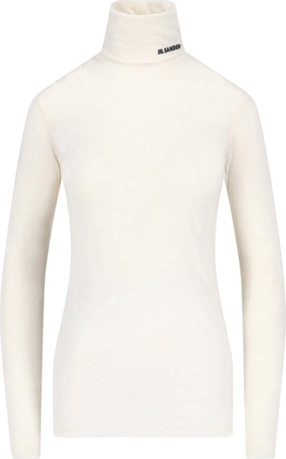 Jil Sander Logo Turtleneck - Cream