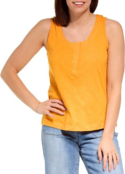 Women's Tribal Snap Scoop Neck Tank Top Small Sunlight