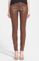 Thumbnail for your product : Paige Denim 'Edgemont' Zip Detail Coated Ultra Skinny Jeans (Sienna Silk Coating)
