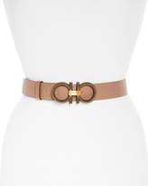 Thumbnail for your product : Ferragamo Sculpted Double Gancini Leather Belt