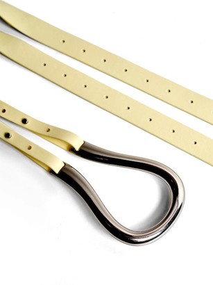 Bottega Veneta Loop Leather Belt - Cream