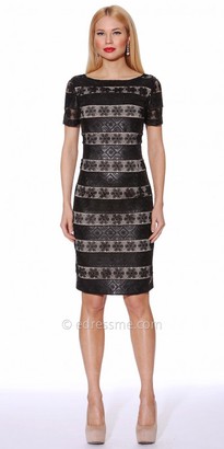 NUE by Shani Mixed Print Fitted Dress