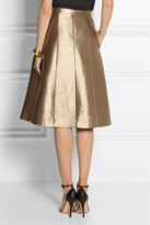 Thumbnail for your product : Tibi Halcyon metallic pleated taffeta skirt