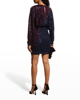 Thumbnail for your product : ONE33 SOCIAL Drape-Front Long-Sleeve Velvet Dress