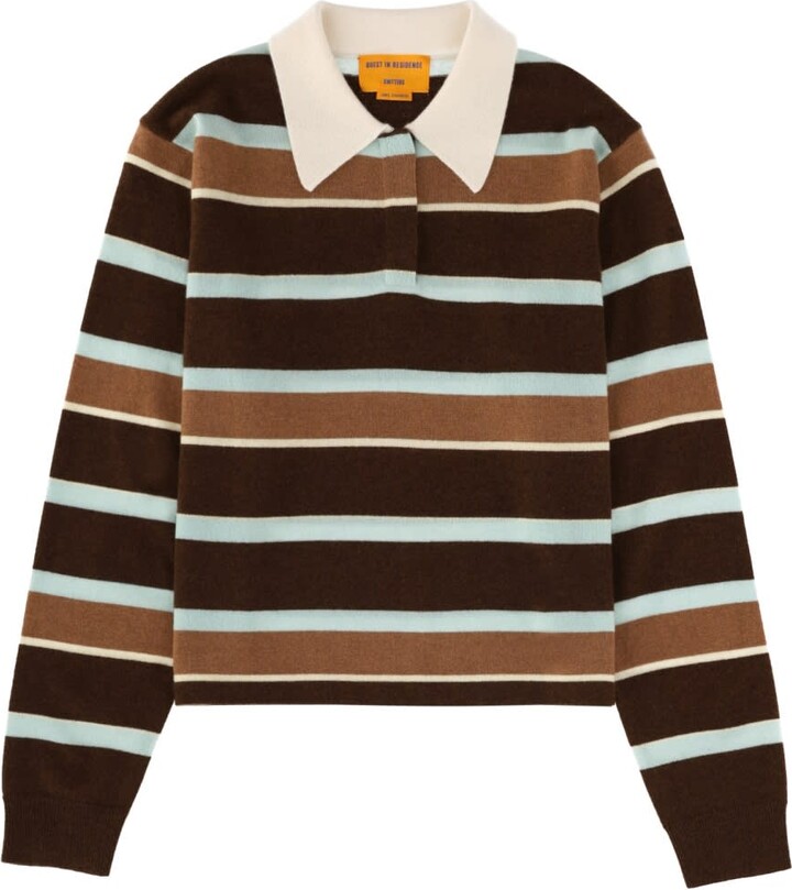 Guest in Residence cropped Stripe Rugby Polo Shirt