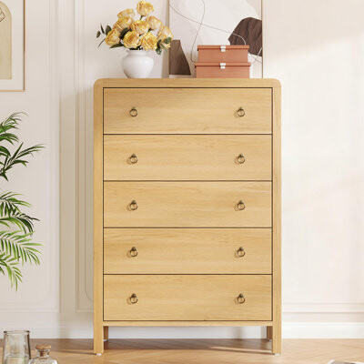 Breakwater Bay Modern 3-Drawer Bedroom Dresser Wooden Chest of Drawers Storage Organizer with Handles for Living Room Office Entryway White
