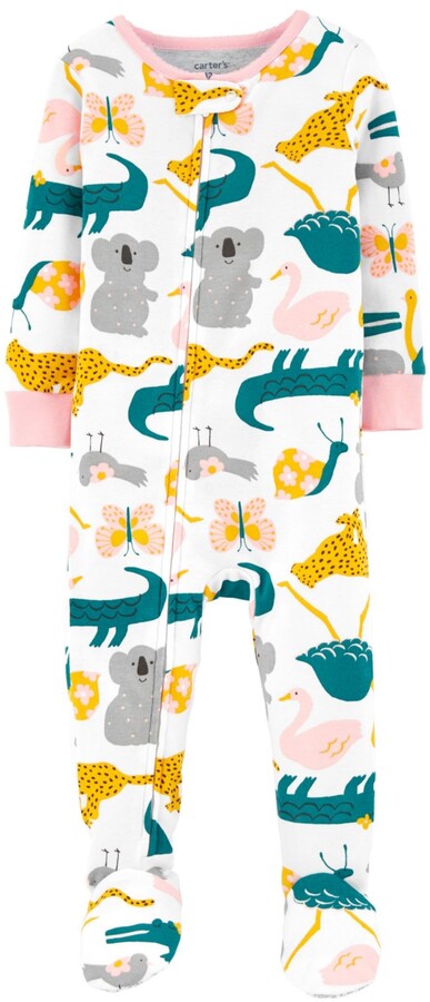 Kid's Toddler Fun Country Animal Print Pyjamas Nightwear PJs Stag Hare Pheasant