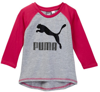 Puma 3/4 Length Sleeve Raglan Tee (Little Girls)
