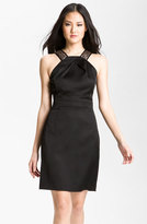 Thumbnail for your product : Donna Ricco Sequin Strap Satin Halter Dress (Petite)