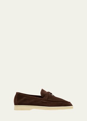 Loro Piana Summer Charms Walk Suede Loafers
