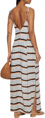 Vix Paula Hermanny Ava Cami Ruched Striped Voile Maxi Dress
