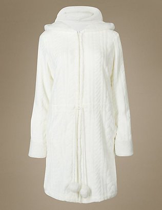 M&S Collection Textured Cable Carved Dressing Gown
