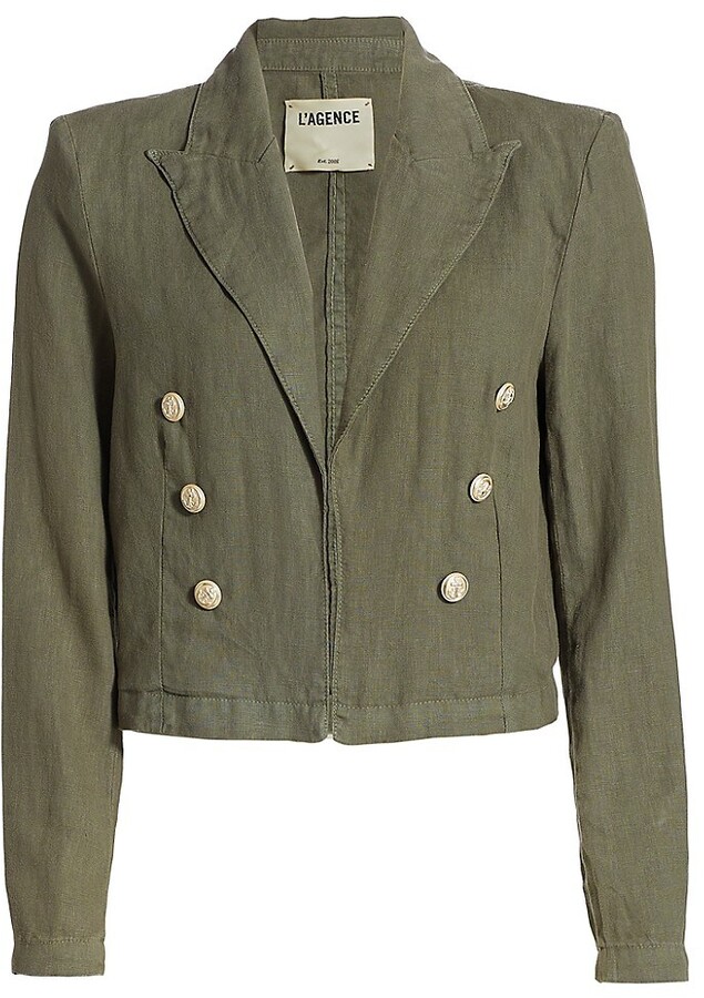 Cropped Linen Jacket | Shop the world's largest collection of fashion 