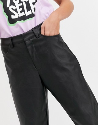 Daisy Street straight leg trousers in faux leather