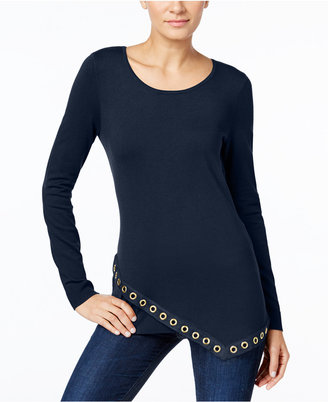 INC International Concepts Asymmetrical Grommet-Trim Tunic, Only at Macy's