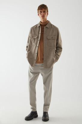 Relaxed wool mix overshirt clearance