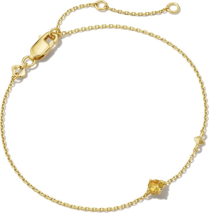 Kendra Scott Maisie 18k Gold Vermeil November Delicate Chain Bracelet | Citrine