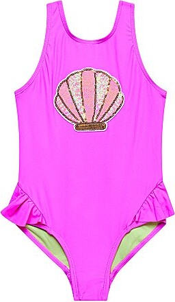 Beach Lingo Little Girls Sleeveless Scoop Neck Ruffle Leg One-Piece Swimsuit