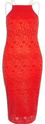 River Island Womens Red lace cami bodycon dress