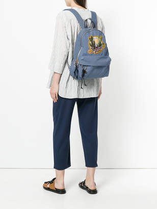 See by Chloe patched faded denim backpack