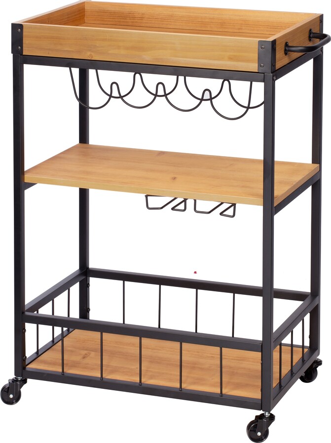 EPOWP Industrial Rolling Bar Cart with Removable Serving Tray ShopStyle