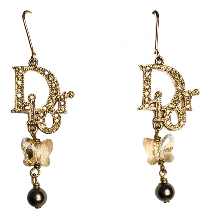 Dior Dior Oblique Gold Metal Earrings