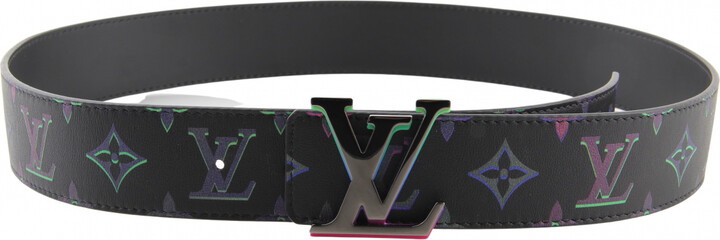 Louis Vuitton LV Initiales Eclipse Taiga Rainbow Reversible Belt, Apparel in Black/Multicolor