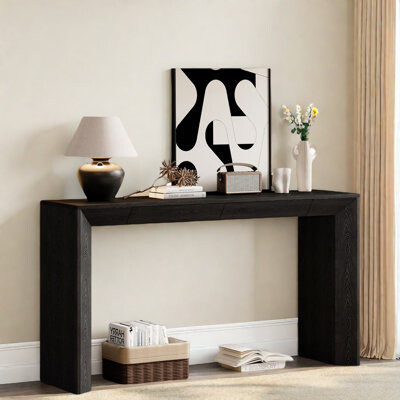 Modern Farmhouse Console Table With 2 Concealed Drawers