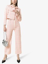 Thumbnail for your product : De La Vali Even Cowgirls striped text jacket
