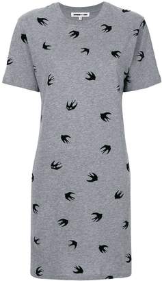 McQ swallow print T-shirt dress