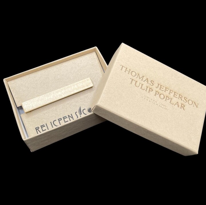 Etsy Antique Brass Fittings Tie Bar Made From A Tulip Poplar Tree Planted By Thomas Jefferson At Monticello