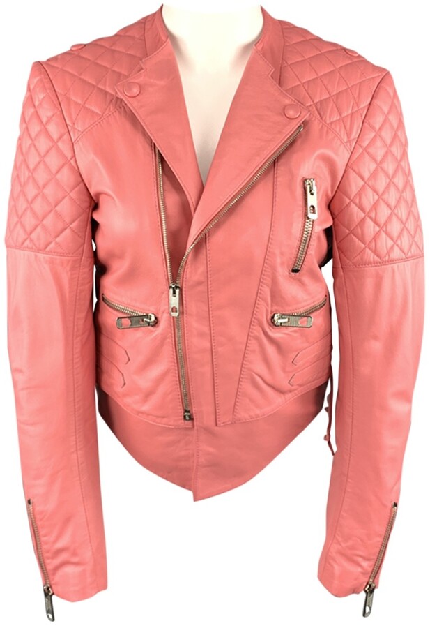 Balenciaga pink Leather Jackets - ShopStyle