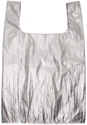 Palm Angels Silver Shiny Shopping Tote