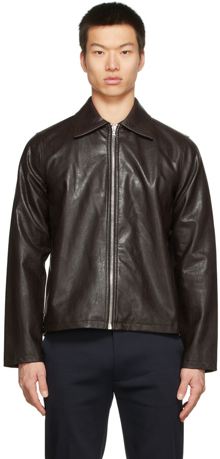 Séfr Brown Faux-Leather Truth Jacket - ShopStyle