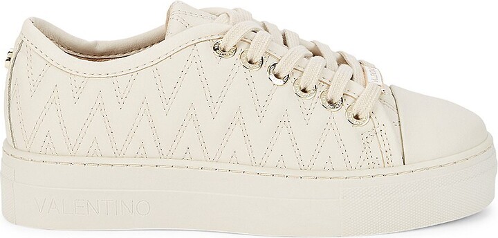 Valentino by Mario Valentino Leather Platform Sneakers - ShopStyle