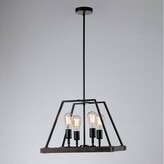 Thumbnail for your product : Gracie Oaks Watha 4 - Light Unique Geometric Pendant with Wood Accents