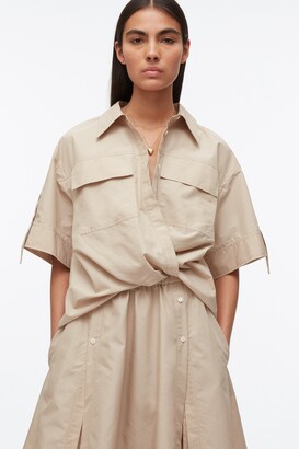 L’Or waist tuck shirt dress khaki Khaki Green Utility Shirt Dress (3128527) | Identity