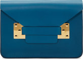 Thumbnail for your product : Sophie Hulme Deep Teal Blue Saddle Leather Mini Envelope Bag