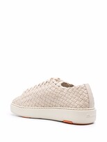 Thumbnail for your product : Santoni Interwoven Lace-Up Leather Sneakers