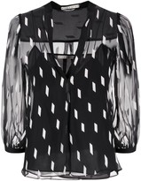 Thumbnail for your product : Alice + Olivia Sheila dash-print chiffon blouse
